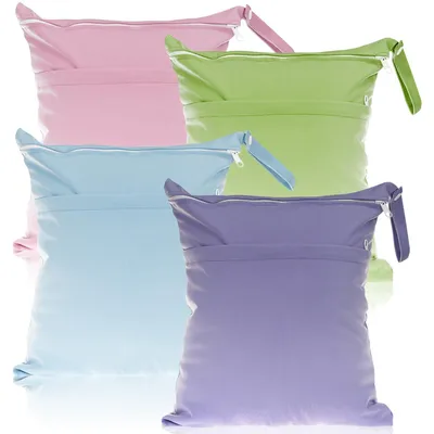 Immagine prodotto di Solidchoice - Set di 4 sacchetti impermeabili e riutilizzabili per pannolini per bambini