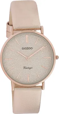 Produktbild von Oozoo Leder Damen Uhr C20205 Analog Quarzuhr Armband rosa Vintage Series D2UOC20205