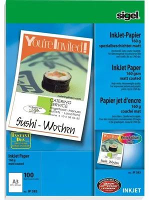Produktbild von SIGEL IP383 Inkjet Papier Professional, matt, 160 g/m², A3, 100 Blatt