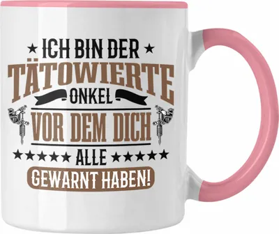 Produktbild von Trendation - Onkel Tasse für Tattoowierten Onkel Geschenk Spruch (Rosa)