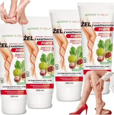 Zdjęcie produktu dla 4 x Żel chłodzący z kasztanowcem i arniką do pielęgnacji zmęczonych nóg i stóp, Botanic Help, 4 x 200 ml