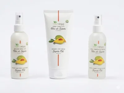 Produktbild von Naturaequa - Haarpflegeset mit Sapoteöl - Hitzeschutzspray Leave-in Conditioner Stylingcreme