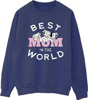 Produktbild von Disney - "101 Dalmatians Best Mum In The World" Sweatshirt für Damen BI20159 (S) (Marineblau)