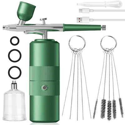 Produktbild von Airbrush-Set mit Kompressor: Kabelloses Sprühgerät und USB-aufladbarer Kompressor