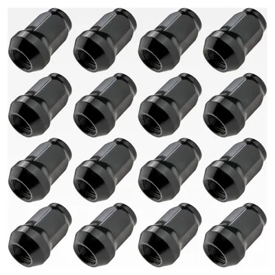 Produktbild von 16 Radmuttern Geschlossen M12x1,5 Kegelbund SW17 Schwarz Chrom