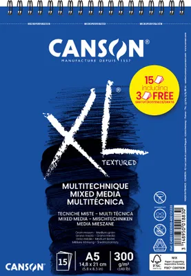 Produktbild von CANSON Studienblock XL MIXED MEDIA Textured Aktion DIN A5 15 Blatt