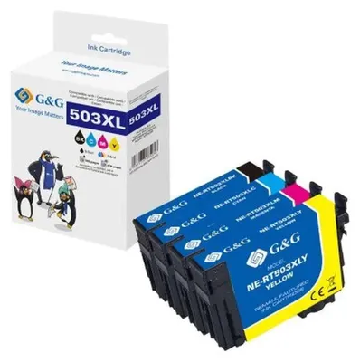 Zdjęcie produktu dla G&G 20575, Wysoka (XL) wydajność, Czarny, Cyjan, Purpurowy, Żółty, 13,2 ml, 10,2 ml, 4 szt., Multipak