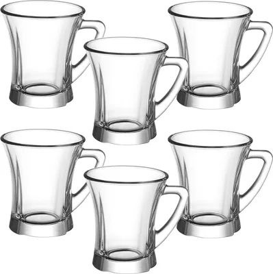Produktbild von LAV Truva 100 ml Gläser mit Henkel 6er Set TPL425 Tee- Espressogläser Henkelglas