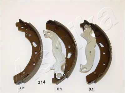 Obrázok produktu pre Sada brzdových čeľustí ASHIKA pre zadnú bubnovú brzdu pre MAZDA 2 hatchback (DE, DH3) 55-03-314