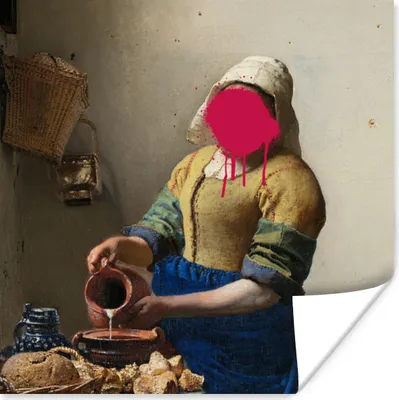 Produktbild von MuchoWow® Poster Das Milchmädchen - Vermeer - Kunst 100x100 cm - Babyzimmer