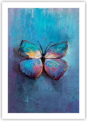 Produktbild von Poster - Poster ohne Rahmen - Handschriftlich Schmetterling Blau - 50x70 cm - Wand Bild - Wanddeko - Wandbilder - Kunstposter - Wandposter - Bilder - Kunstdruck - Wanddekoration - P2XPA50x70-4470