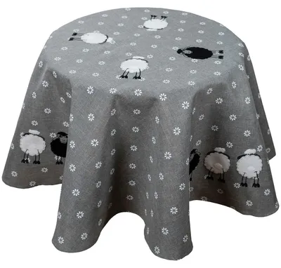 Produktbild von Tischdecke BRENDA rund Stick & Applikation Schafe Polyester Ø 150 cm