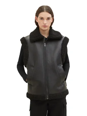 Produktbild von TOM TAILOR Denim Damen Shearling Weste