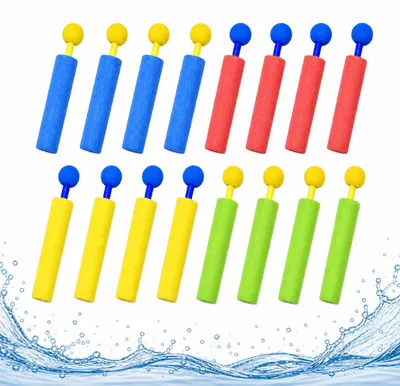 Produktbild von Wasserpistole Schaumstoff Wasserspritzpistole - Set mit 16 Stück - Reichweite 10,6 m - Garten und Schwimmbad