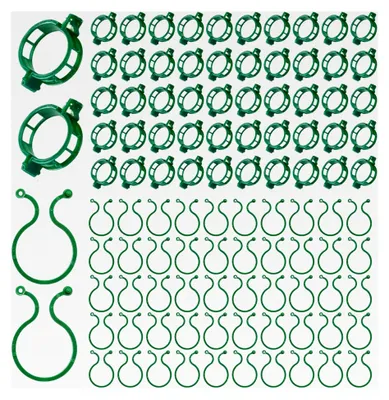 Produktbild von 200 Pflanzenstützclips, 2 Varianten in einer Packung, Gartenclips für Tomaten, Weinreben, Gurken und Kletterpflanzen, wiederverwendbare Clips für Kletterpflanzen