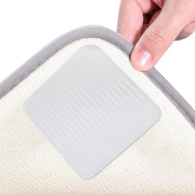 Produktbild von 4 Stück selbstklebende Antirutschunterlagen für Teppiche, Teppichstopper mit Antirutschpads