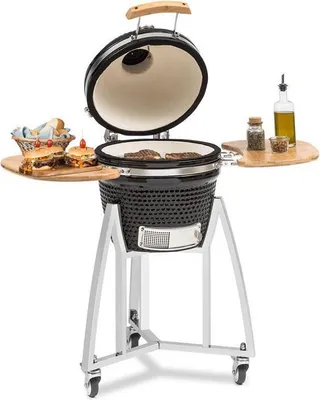 Image de Queensize Barbecue Kamado grille cuisson inox - noir