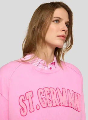 Produktbild von Rabe Damen Sweatshirt Rosa, Größe 38, lockerer Schnitt, 100% Baumwolle mit plastischem Schriftzug