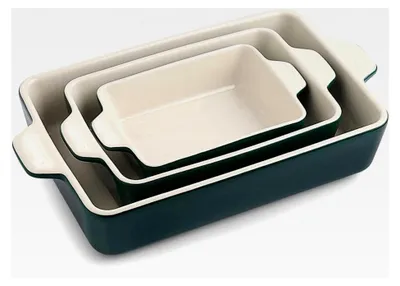 Produktbild von Backformen-Set aus Keramik, rechteckige Auflaufform, Lasagne-Pfannen für Küche und täglichen Gebrauch, 30 x 20 x 7 cm