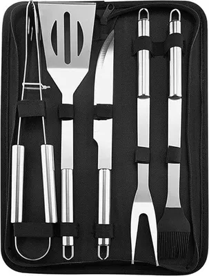 Produktbild von Edelstahl BBQ-Set mit Thermometer und Koffer