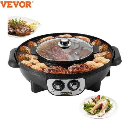 Zdjęcie produktu dla Elektryczny garnek z funkcją grillowania 2 w 1, czarny, 2200 W