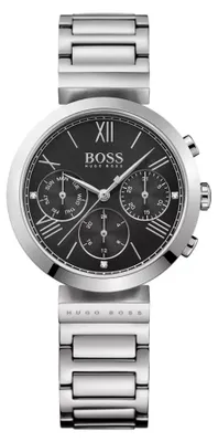 Produktbild von Hugo Boss Damenuhr Edelstahl silber schwarz
