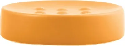 Produktbild von Spirella Seifenschale Steinoptik dekorative Badausstattung Seifenablage "Tube" Maße: 11 x 11 x 3 cm – Gelb matt