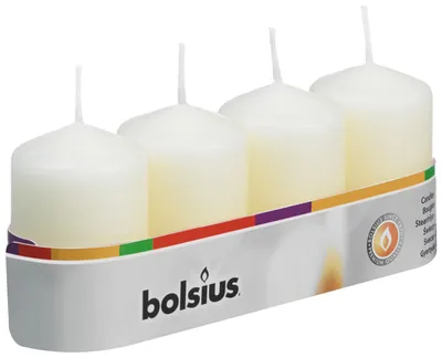Obrázek produktu pro Sloupkové svíčky Bolsius na zásobníku ze slonoviny