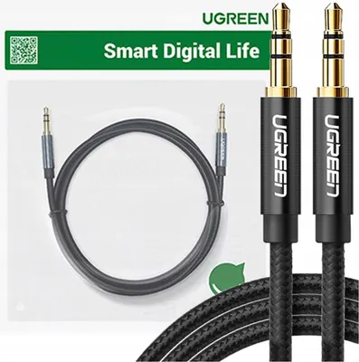 Image de Câble Ugreen AUX mini jack 3,5 mm mâle vers mâle, 2 m - Noir