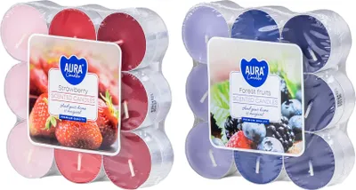 Produktbild von 36 Kerzen Duft Teelichter 2x18 Stück Erdbeere Waldfrucht Duftkerzen Sommerduft