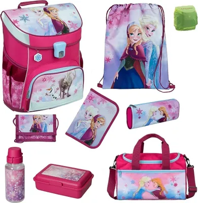 Produktbild von Disney Die Eiskönigin Schulranzen für Mädchen Scooli Campus Fit Schultasche im Set 9 tlg. inkl. Sporttasche Frozen Rosa