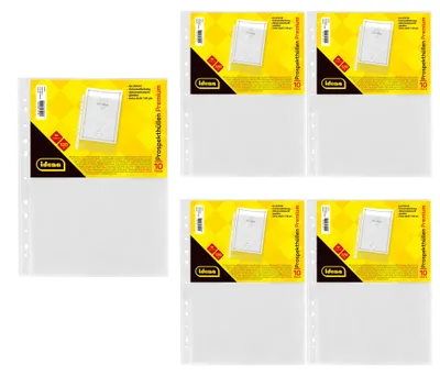 Produktbild von Idena 90370-50 Stück Klarsichthüllen A4 glasklar, Prospekthüllen aus Kunststoff