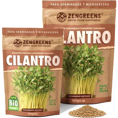 Imagen del producto de ZenGreens® Semillas Eco Microgreens Cilantro 200 g – Semillas para Germinar