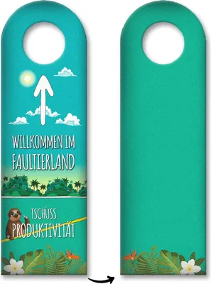 Produktbild von 3x Willkommen im Faultierland Türhänger Türanhänger Türschild