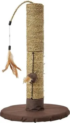 Immagine prodotto di Palo tiragraffi AIMÉ, 48 x 30 cm, con 2 giocattoli di piume, pattini antiscivolo