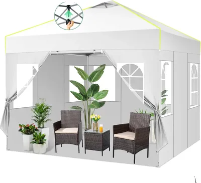 Produktbild von Pop-up Gartenhaus, Pavillon Zelt, wasserdicht, höhenverstellbar, weiß