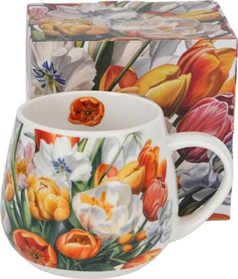 Immagine prodotto di Duo | Tazza in porcellana - 430 ml - Colore primaverile - Con scatola regalo - Manico ergonomico