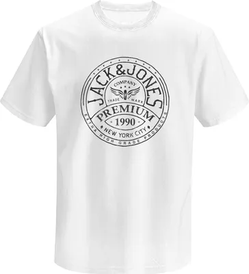 Produktbild von JACK & JONES Herren Basic Kurzarm T-Shirt aus Baumwolle mit großem Frontprint