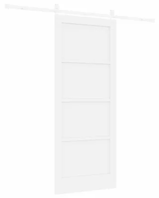 Produktbild von Schiebetür Weiß 83 x 202 cm Massives Kiefernholz