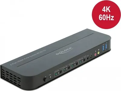 Obrázok produktu pre Delock HDMI KVM prepínač 4K 60 Hz s USB 3.0 a zvukom