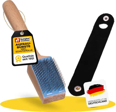 Produktbild von Aufraubürste für Tanzschuhe mit Ledersohle –  Germany – Das Original von Langlauf Schuhbedarf – Bürste für Chromleder & Velourssohlen, Stepptanz & Salsa