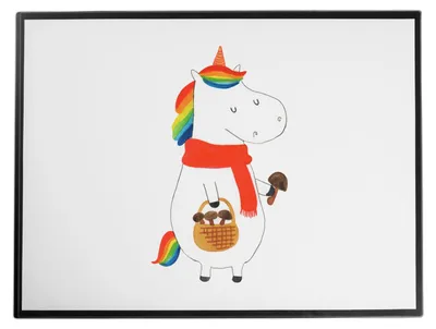 Produktbild von Mr. & Mrs. Panda Schreibunterlage Einhorn Pilz - Weiß - Geschenk, Pilze, Tischunterlage, Spruch, schreibtischunterlage, Motivation, schreibtischunterlagen, bürounterlage