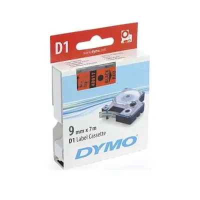 Zdjęcie produktu dla DYMO D1 oryginalne etykiety | rolka 9 mm x 7 m | czarny nadruk na czerwonym samoprzylepne etykiety do drukarek etykiet LabelManager, Czarny na czerwonym, Poliester, Belgia, -18 - 90 °C, DYMO, LabelManager, LabelWriter 450 DUO