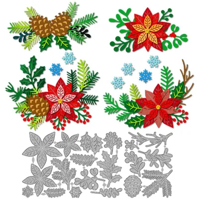 Productafbeelding van Set van 2 Stansvormen voor Winterplanten – Kerststerren en Sneeuwvlokken