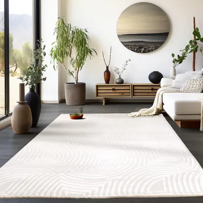 Produktbild von Homebyhome Boho Teppich Wohnzimmer Modern Skandinavische Stil Einfarbig Design Uni Teppich Schlafzimmer, Grösse: 80x250 cm