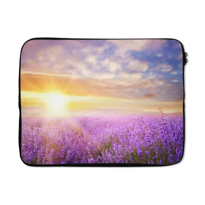 Produktbild von MuchoWow® Laptop Hülle 15 Zoll Lavendel - Sonne - Himmel - Natur Laptoptasche - Laptoptasche - Sleeve - Rundum-Schutz