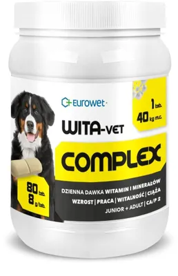 Obrázok produktu pre EUROWET Wita-Vet Complex 8g - výživové doplnky pre psov - 80 tabliet