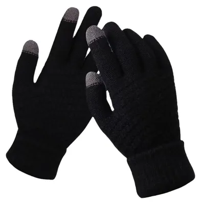 Produktbild von Winterhandschuhe für Damen, elastisch, Touchscreen-tauglich, warm, Thermostrick, Fleece-gefüttert, für kaltes Wetter