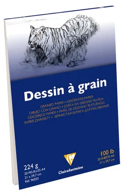 Image de Bloc de dessin Clairefontaine 96023C, 20 feuilles A4 blanches, 224 g