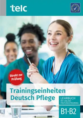 A group of healthcare professionals in training, with a focus on a woman smiling and speaking.